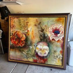 Large Starburst Floral Painting 70x61