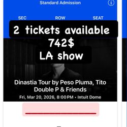 Peso Pluma Dinastía Tour LA 3/20/26 Intuit Dome