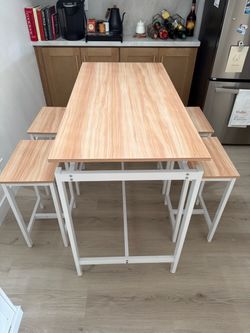 Bar Height Table and Stool Set