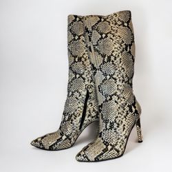 JLO Snakeskin Diamante Boots