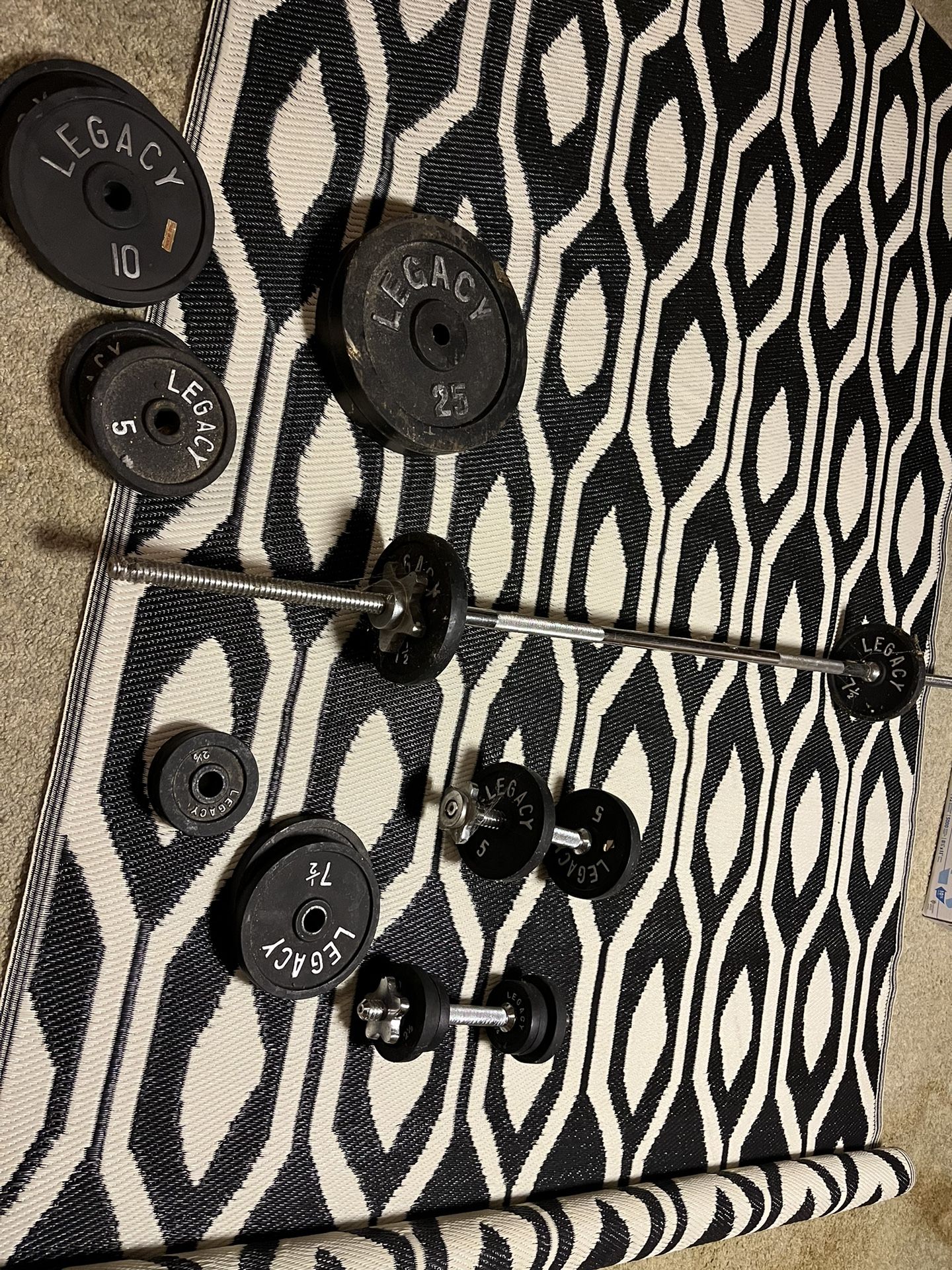 Cast Iron Free Weights + Bars
