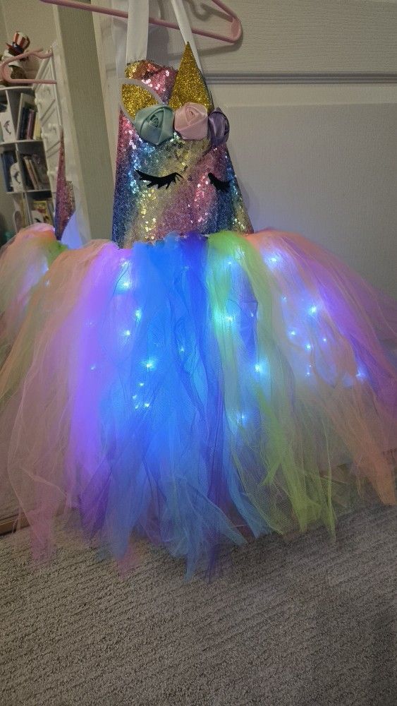 Unicorn Light Up Dress Size 5-6