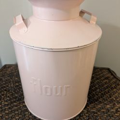 Pink Metal Flour Canister 10" 