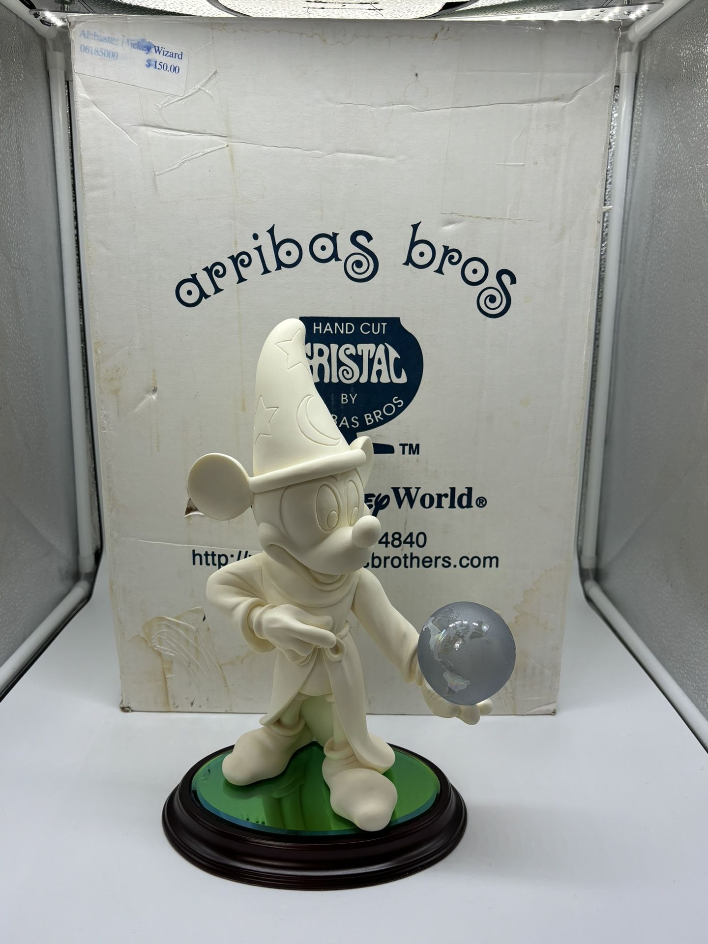 Disney A. Giannelli Arribas Bro Mickey Mouse Fantasia Holding Glass Globe Statue Extremely Rare