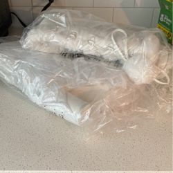 Knee High White Winter Heels