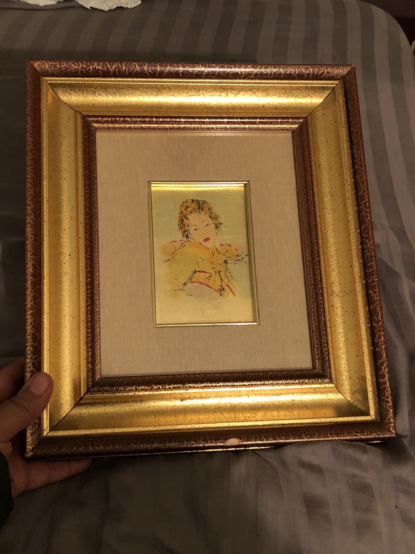 VINTAGE DIPINTO FOGLIA ORO (HAND PAINTED GOLD LEAF) PAINTING
