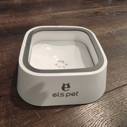 ELS PET Dog Bowl No Spill Pet Water Bowl No Drip Slow Water Feeder Cat Bowl, good condition
