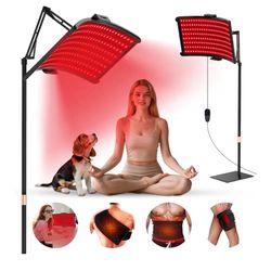 Red Light Therapy Lamp 10-in-1 with Stand & Belt, 660nm Red Light and 850nm Near Infrared, Face & Body Care Device for Skin & Muscle Recovery