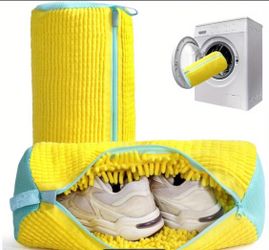 Shoe Washing Bag with Chenille Interior