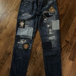Polo Ralph Lauren Distressed Patchwork Jeans 