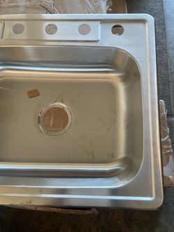 Glacier Bay 25 in. Drop-in Single Bowl 22 Gauge Stainless Steel Kitchen Sink