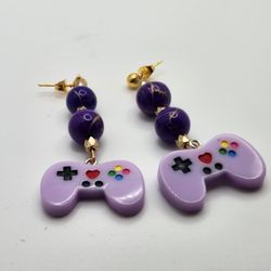 Purple Gamer Earrings