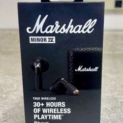 Marshall Minor IV True Wireless Bluetooth Earbuds - Black