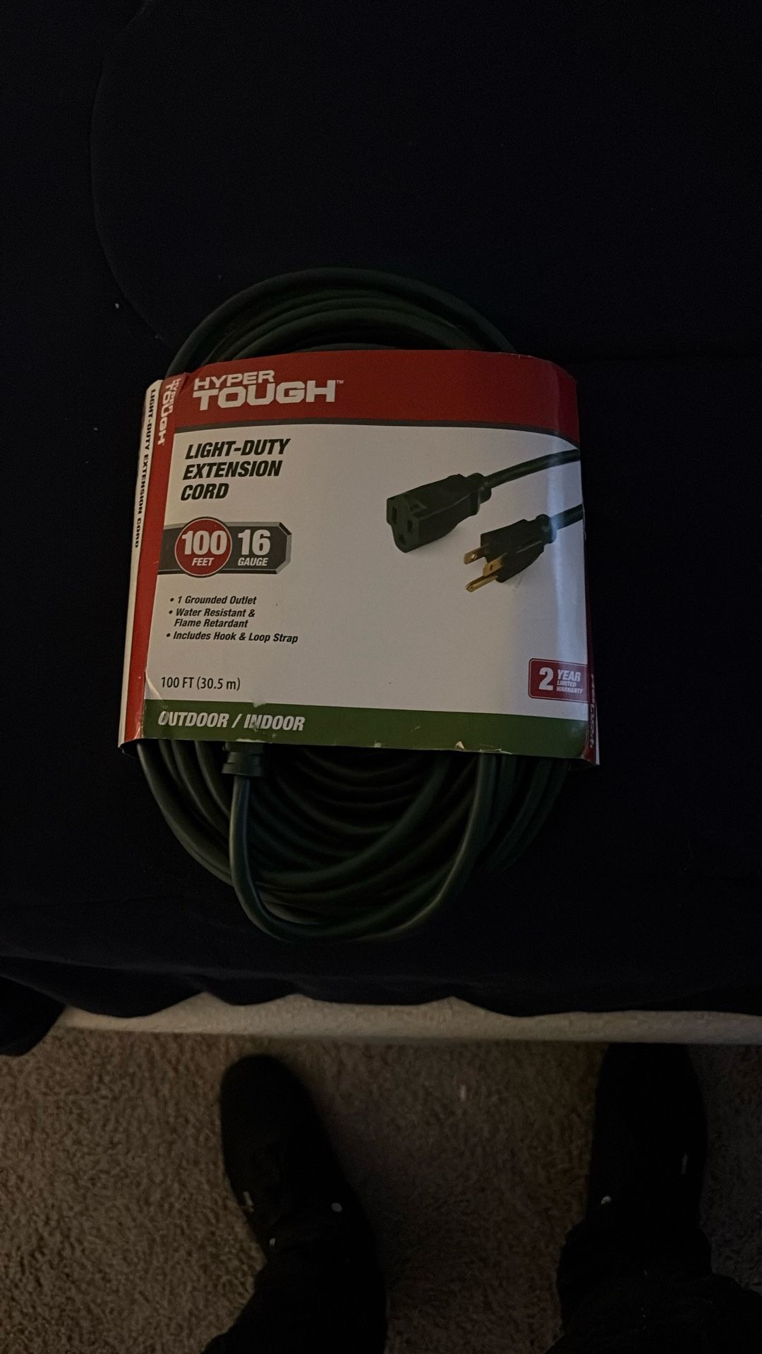 Hyper tough light duty extension cord hundred feet