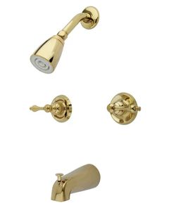 (Brand New in Box)  Kingston Brass KB242AL Twin Handle Tub and Shower Faucet with Decor Lever Handle, Polished Brass 5-Inch Spout Reach /A16-PF-5565