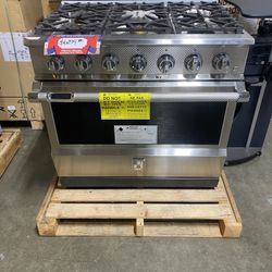Hestan  KRD365NG 36 Inch Dual Fuel Range with 5 Burners, MarquiseDisplay™, PureVection 