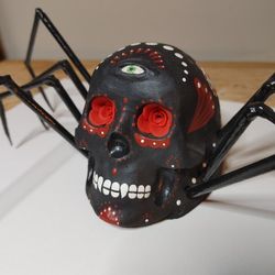 Dia De Los Muertos Giant Skull Spider Black Widow