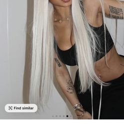 13x6 Lace Frontal 28 Inch Pebble lime Color, Hair Straight Lace Front For Women Gorgeous Long Length Wig Without Bangs Synthetic Lace Front Feature.