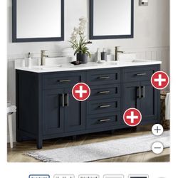 OVE Decors Lakeview Bath Vanity in Blue