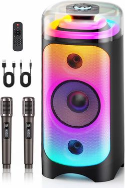 Brand New in sealed box 500W Karaoke Machine with 2 Wireless Microphones & LED Lights