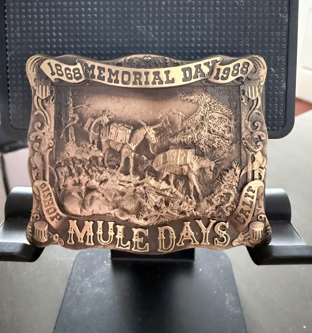 Bishop Ca 1988 3d Buckle Limited Edition USA Bronze HTF vintage M Days $30