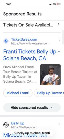 1 ticket $75
