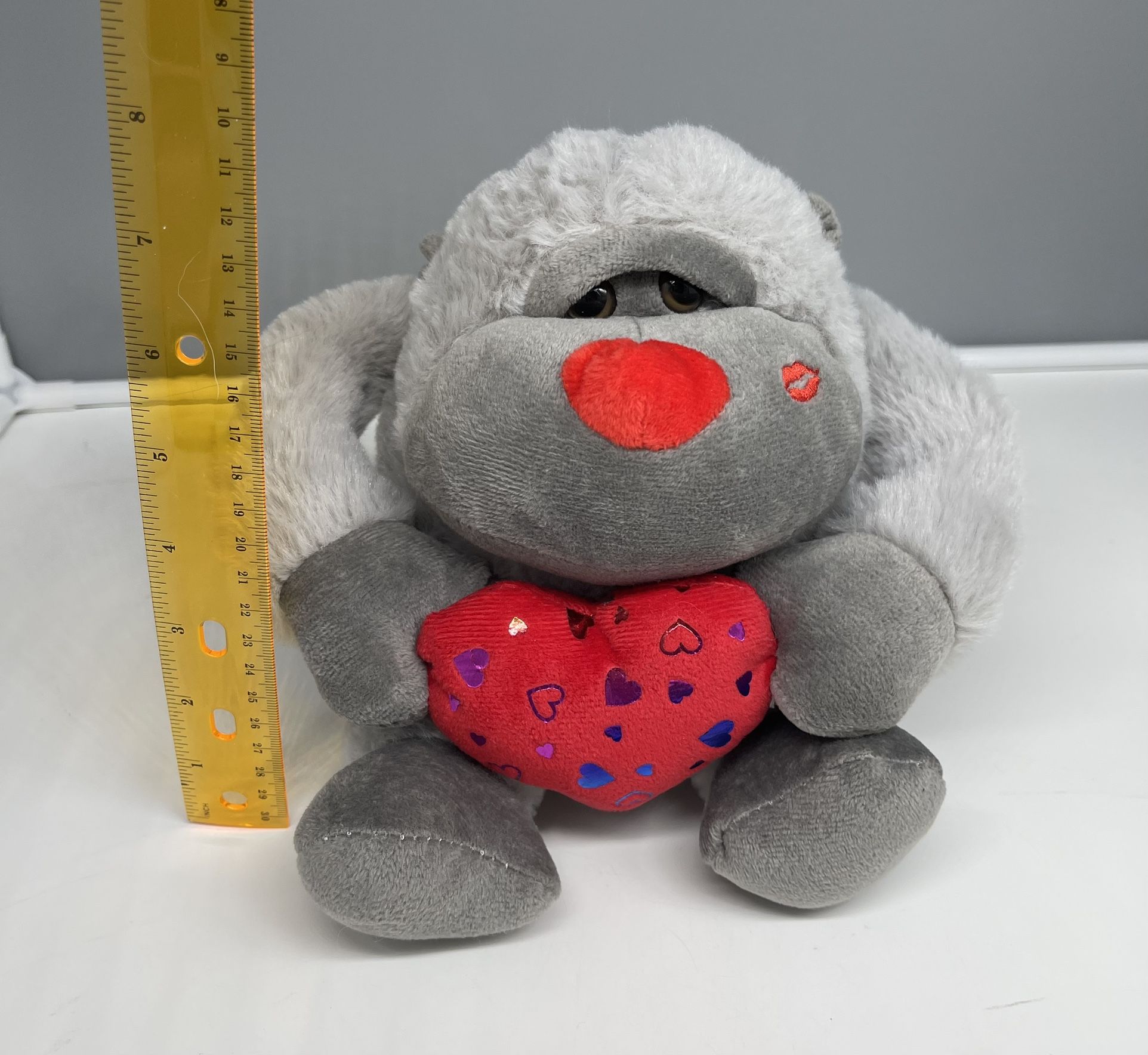 Homerbest Monkey Ape Plush Holding Heart 8” tall