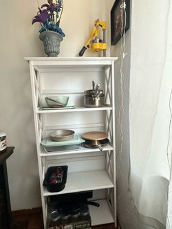 White book shelf