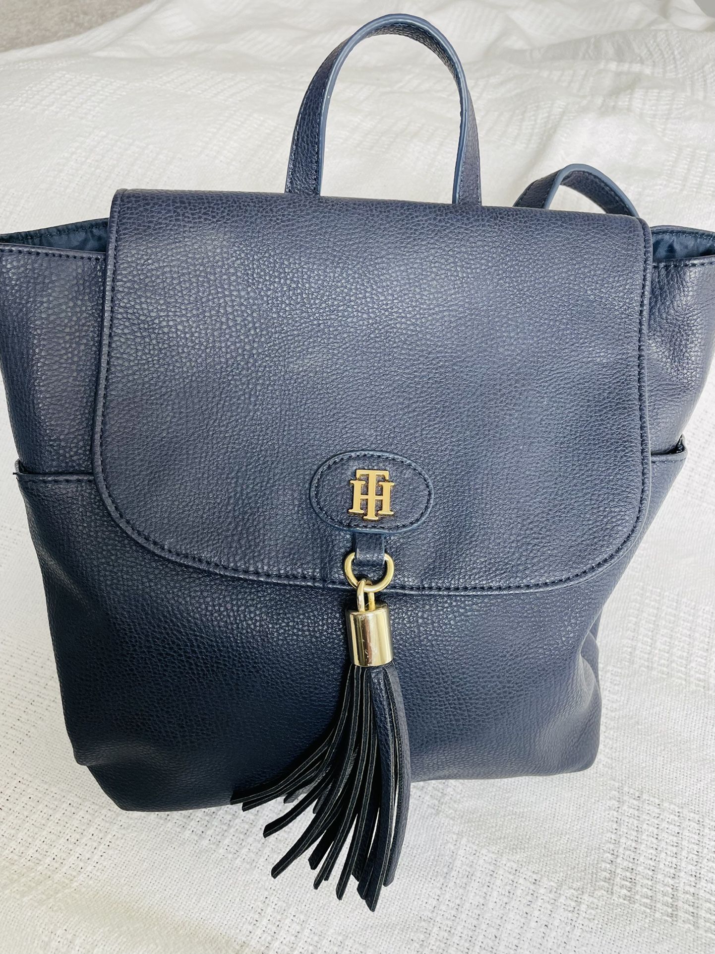 Like New Tommy Hilfiger Blue Leather Bag 