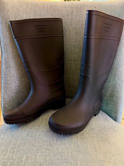 New Black Tall Rubber Rain Boots — Size 41