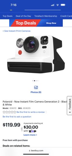 Polaroid Now Instant Film Camera Generation 2 Black & White 009072 - Best  Buy