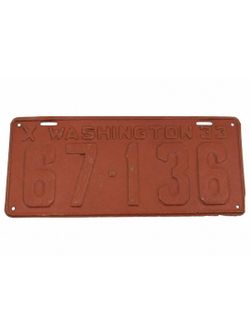 1933 Washington license plate