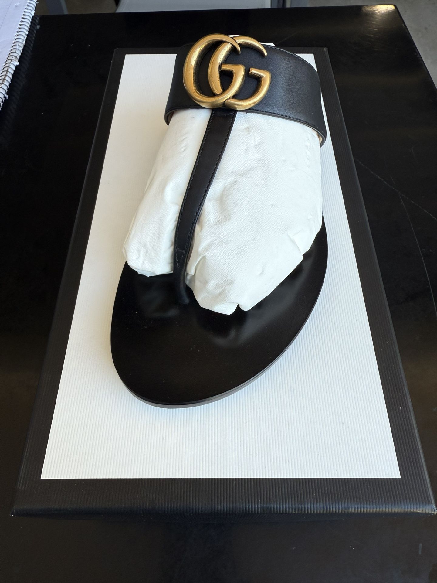 GG Marmont Leather Sandal- Size 39 (8-8.5)