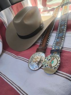 2 belts n cowboy hat  140
