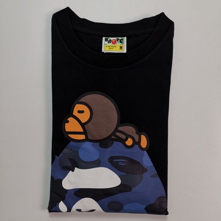 BAPE BLUE CAMO BABY NIL BLACK T SHIRT