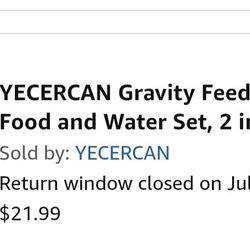 Gravity Feeder  Cat Dry Food And Water