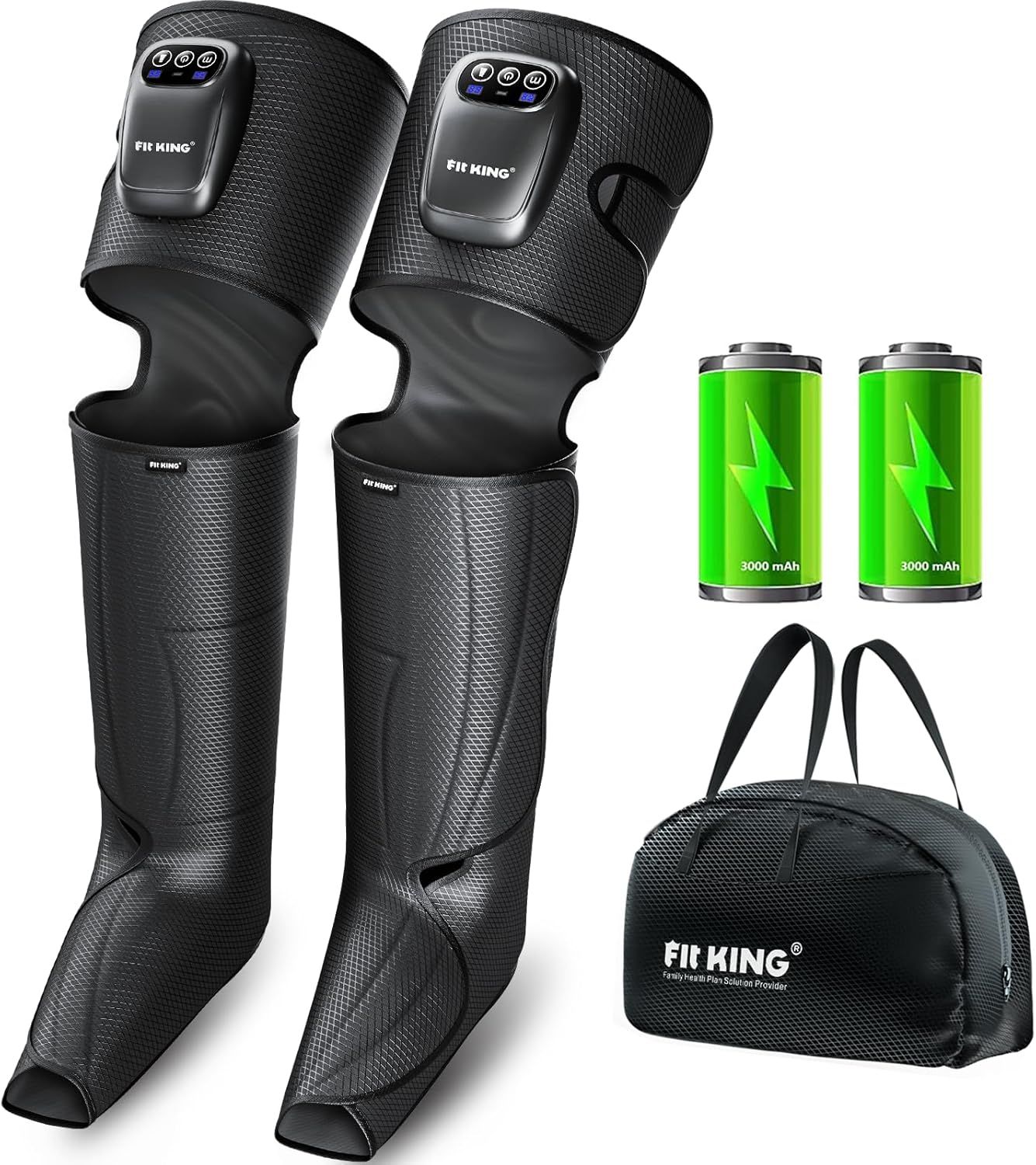 Cordless Full Leg Massager Compression Boots, Rechargeable Foot and Calf Massager for Travel, Blood Circulation & Fast Recovery, Pain Relief | No Exte