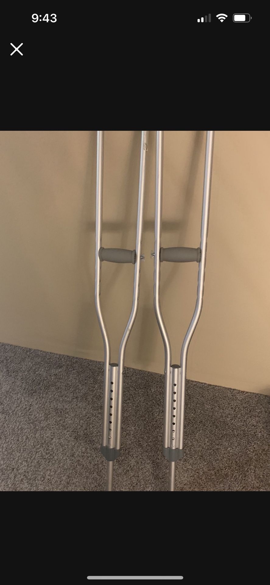 Crutches with Snow spikes for Traction
