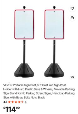 VEVOR Portable Sign Post with Base – 2 Pack