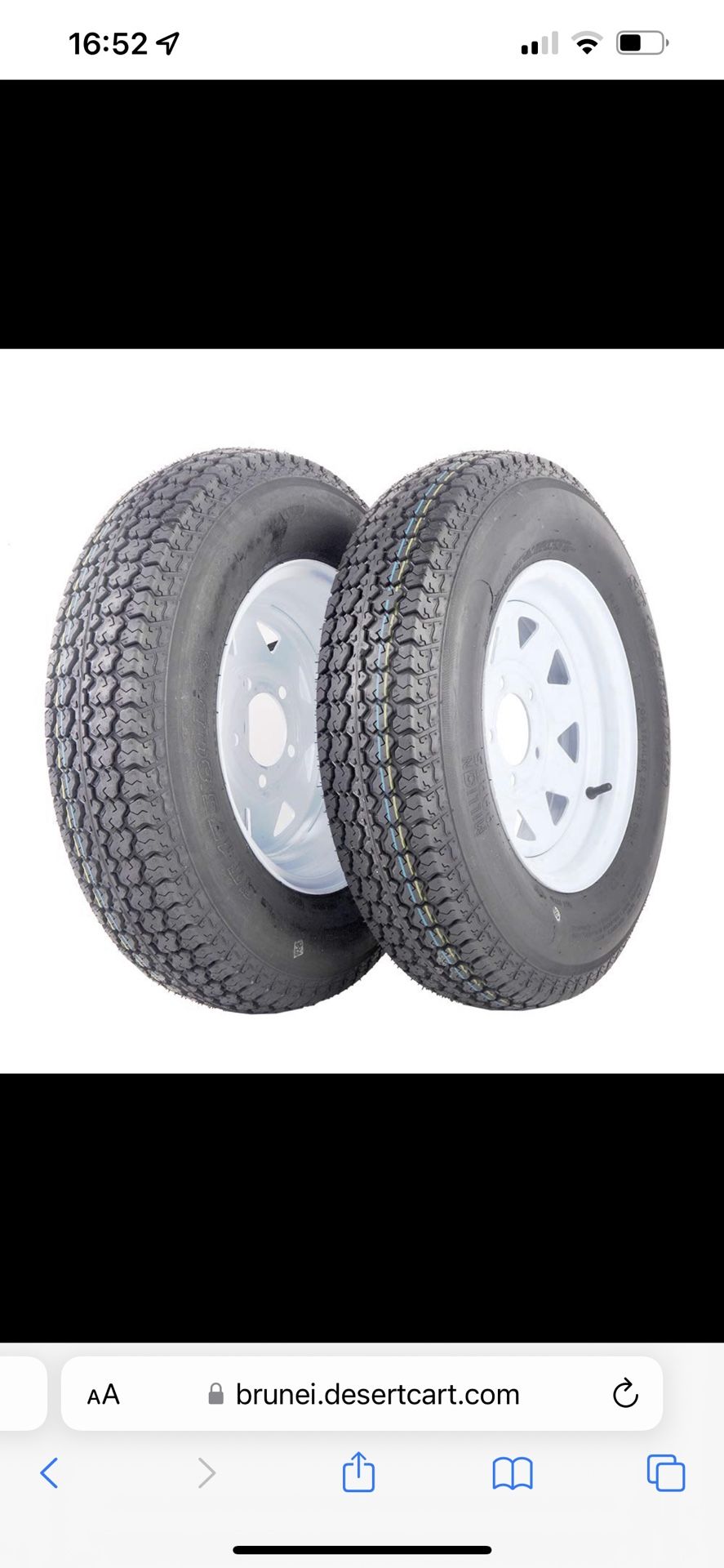 MILLION PARTS 2Pcs 13" White Spoke Trailer Tire Rim ST175/80D13 Tire Mounted 5x4.5 bolt circle