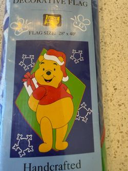 Disney Christmas Winnie the Pooh Garden flag