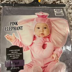Pink Elephant Costume - Infant 6-12 Months 