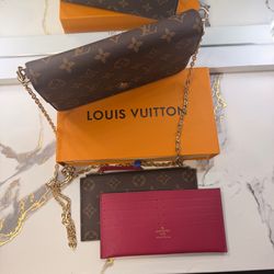 Designer Monogram Chain Wallet Crossbody Purse
