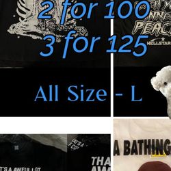 ALOC, BAPE X CHROME-HEARTS, HELL STAR size L Shirts  