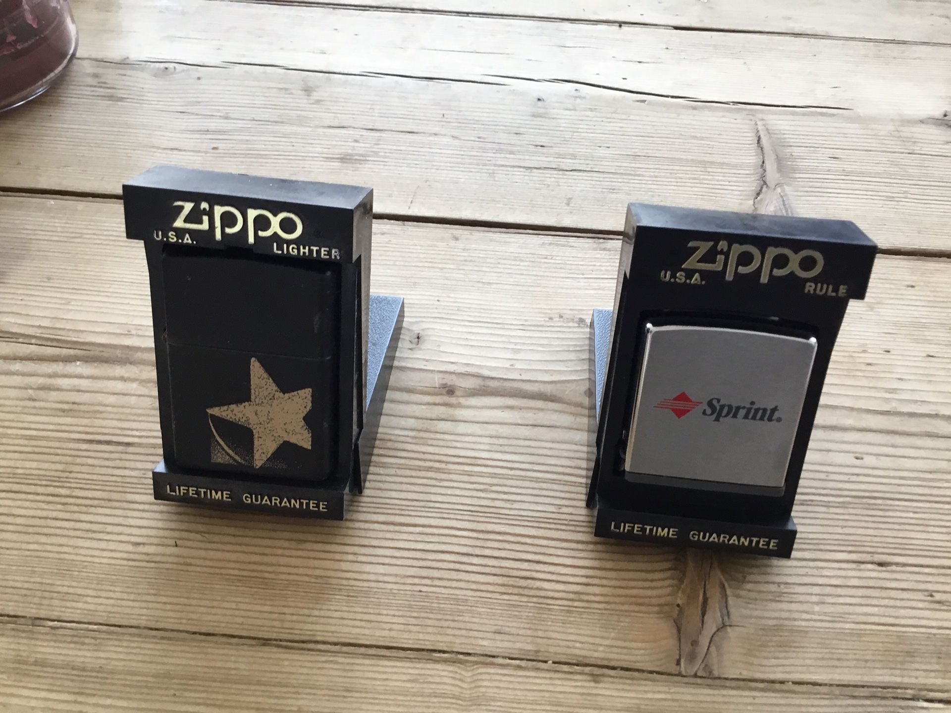 Two Zippo collectibles