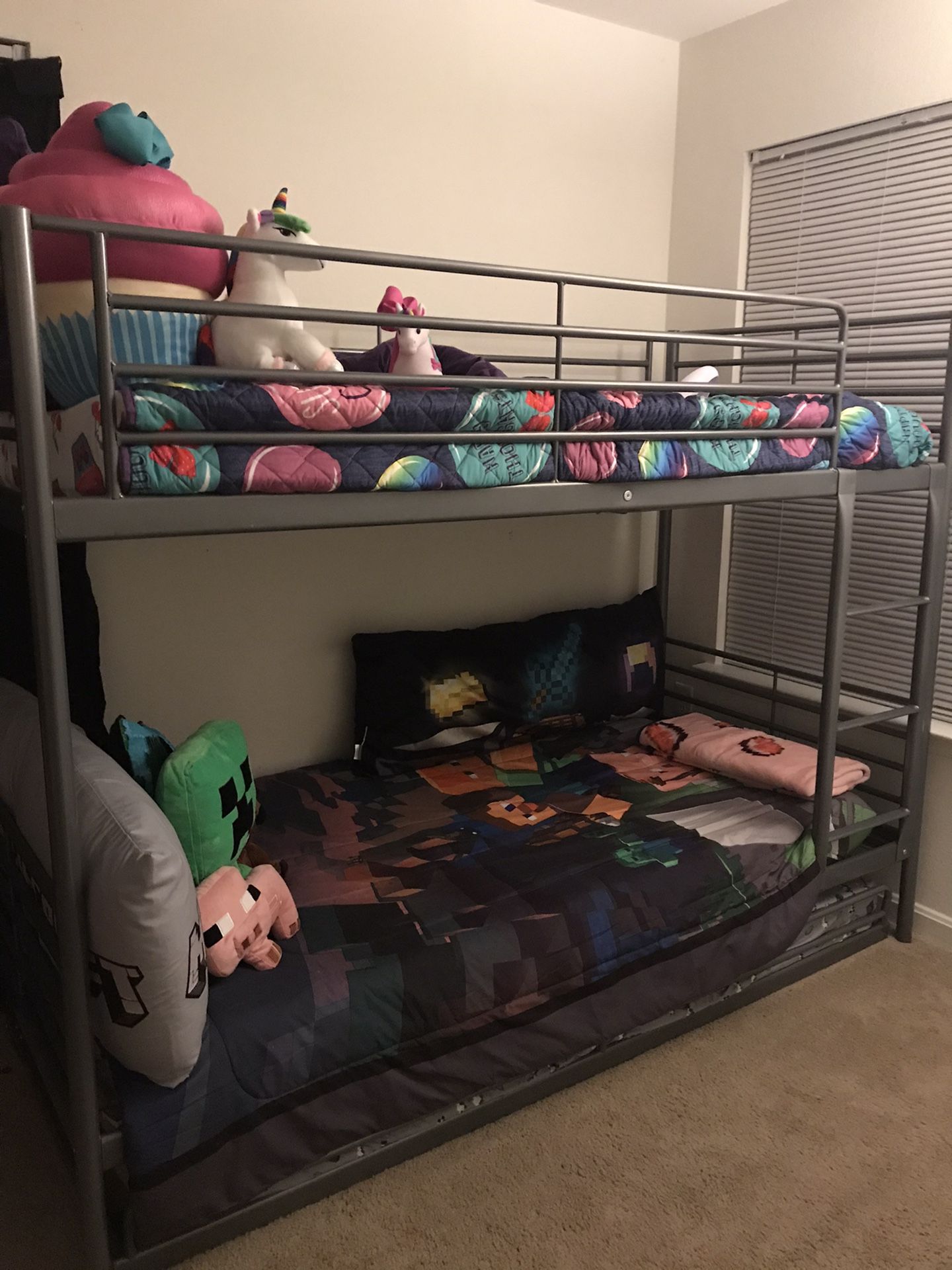 FREE IKEA Twin Bunk Bed with Trundle Gray/ Silver (READ)