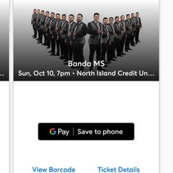 Pair Banda MS Tickets Chula Vista Ca.