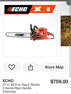 27 in. 59.8 cc Gas 2-Stroke X Series Rear Handle Chainsaw