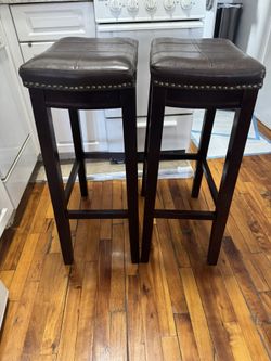 Faux Leather Upholstered Bar Stools