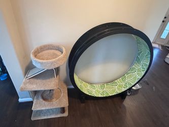 Cat wheel and cat tree